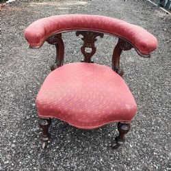 GOOD VICTORIAN DESK OR LIBRARY CHAIR IN MAHOGANY