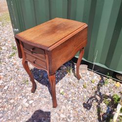 ANTIQUE ROSEWOOD DROP LEAF BEDSIDE TABLE