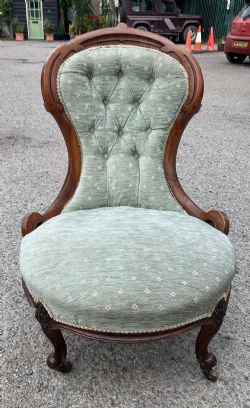 QUALITY VICTORIAN WALNUT NURSING CHAIR