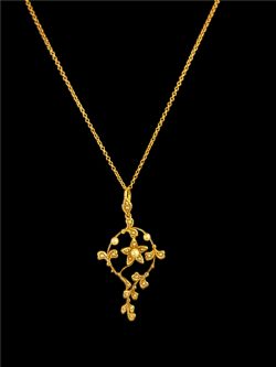 EDWARDIAN GOLD AND SEED PEARL PENDANT