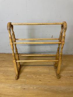 VICTORIAN PINE TOWEL RAIL IN GOOD ORIGINAL CONDITION