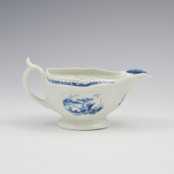 FIRST PERIOD DR WALL WORCESTER PORCELAIN SAUCE BOAT THE FISHERMAN BILLBOARD ISLAND