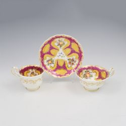 STUNNING COALPORT PORCELAIN TEACUP COFFEE CUP SAUCER TRIO FRUIT PATT 2597 C1830