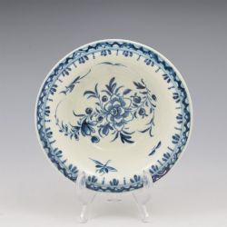 RARE DR WALL FIRST PERIOD WORCESTER PORCELAIN SMALL PATTY TART PAN PEONY PATTERN C1765