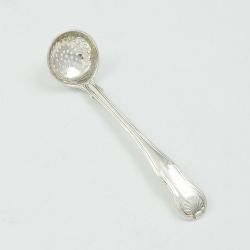 GEORGIAN STERLING SILVER KING'S HOURGLASS SPICE SIFTER SPOON GEORGE III