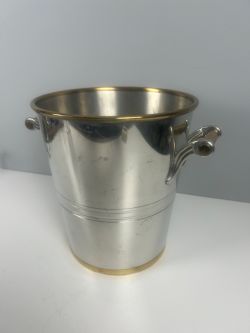 ART DECO SILVER PLATED CHAMPAGNE BUCKET BY LES ETAINS DU MANOIR PARIS