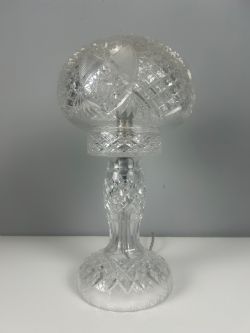 CUT GLASS MUSHROOM TABLE LAMP REWIRED AND PAT TESTED