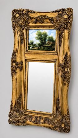 A GILT FRAMED WALL PIER MIRROR