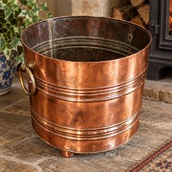 A VICTORIAN PLANTER COAL LOG BIN