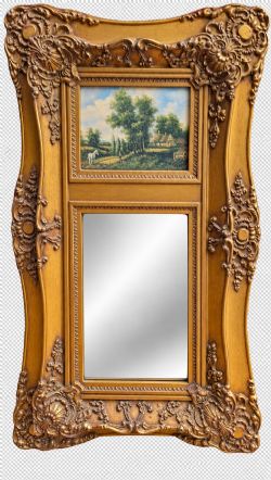 A GILT FRAMED WALL MIRROR