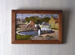 OIL PAINTING OF WORTH MATRAVERS DORSET BY ARTHUR DE TIVOLLI