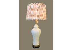 LARGE PARIS PORCELAIN TABLE LAMP IN QIANLONG STYLE