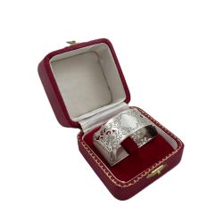 ANTIQUE EDWARDIAN STERLING SILVER NAPKIN RING IN CASE 1904