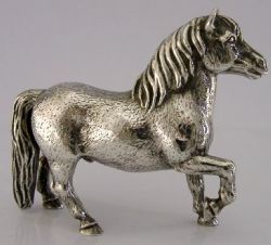 QUALITY ENGLISH SILVER PLATED PONY HORSE FIGURE C1950S ANIMAL 566G