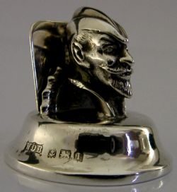 RARE ROBIN HOOD STERLING SILVER MENU HOLDER 1910 ENGLISH ANTIQUE