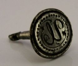 RARE CUT STEEL GEORGIAN ANTIQUE WAX SEAL FOB C1750 ANTIQUE 'U'