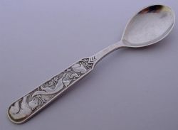 STERLING SILVER DAVID ANDERSEN NORWAY CHILDS SPOON RABBIT FOX BEAR C1940