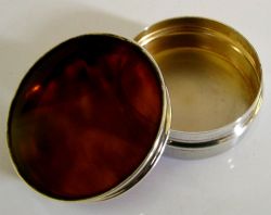 STERLING SILVER FAUX TORTOISESHELL BOX ANTIQUE 1927