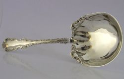 LARGE 78G NORTH AMERICAN STERLING SILVER SERVING SPOON C1900'S ELLIS CANADA