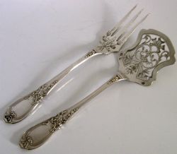 PRETTY FRENCH STERLING SILVER HORS D'OEUVRE SERVERS C1900 ANTIQUE PARIS