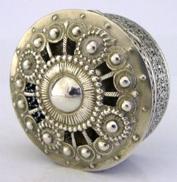 BEAUTIFUL SOLID SILVER PIERCED POTPOURRI LAVENDER DESK BOX C1910 ANTIQUE