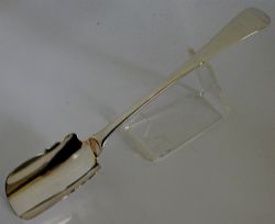 GEORGE III ENGLISH SOLID STERLING SILVER STILTON CHEESE SCOOP 1773 ANTIQUE
