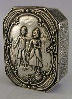 GERMAN HANAU SOLID SILVER TABLE BOX C1900 ANTIQUE 62G