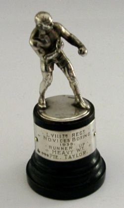 MILITARY STERLING SILVER WMF BOXER TROPHY LVIII REGT 1936 HEAVYWEIGHT BOXING