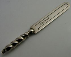 ENGLISH ANTIQUE STERLING SILVER BOOKMARK PAGE MAKER 1901 VICTORIAN