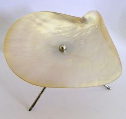 CHINESE EXPORT STERLING SILVER MOTHER OF PEARL CAVIAR DISH C1910 ANTIQUE