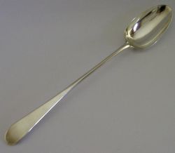 1785 GEORGIAN STERLING SILVER INCUSE DUTY MARK BASTING SPOON ANTIQUE