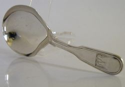VICTORIAN STERLING SILVER JOHNSON FAMILY CRESTED CADDY SPOON 1849 ANTIQUE