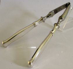 QUALITY RARE 800 SILVER HANDLED NUTCRACKERS C1950 GERMAN MID CENTURY