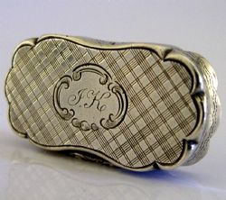 SUPERB ENGLISH VICTORIAN STERLING SILVER VINAIGRETTE BOX 1853 ANTIQUE