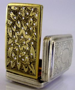 SUPERB ENGLISH STERLING SILVER VINAIGRETTE BOX 1811 ANTIQUE GEORGIAN