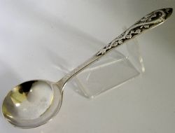 LARGE 72G CHINESE EXPORT SILVER DRAGON LADLE C1900 ANTIQUE