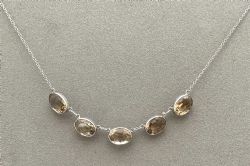 A GORGEOUS EARLY 20TH CENTURY SILVER CITRINE NECKLACE