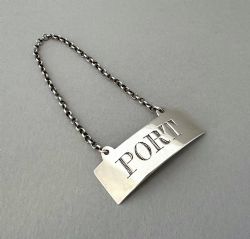 A RARE 18TH CENTURY SCOTTISH SILVER PORT DECANTER LABEL