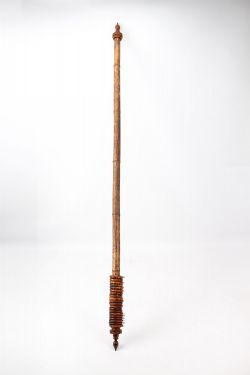 LARGE ANTIQUE VICTORIAN BAMBOO CURTAIN POLE 7FT