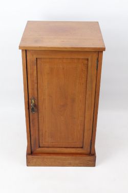 SMALL EDWARDIAN INLAID MAHOGANY BEDSIDE CABINET