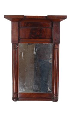 SMALL REGENCY MAHOGANY PIER MIRROR