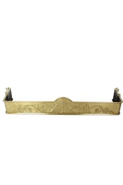 LARGE VICTORIAN BRASS NEOCLASSICAL FIRE FENDER 4FT6