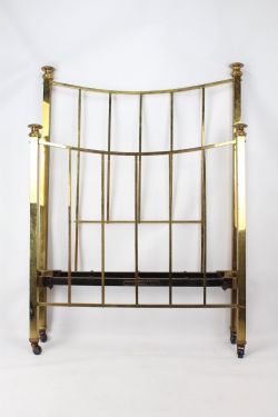 VICTORIAN LARGE SINGLE BRASS BED BY HOSKINS SEWELL
