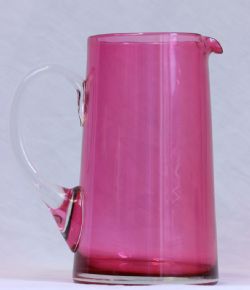 ANTIQUE LARGE CRANBERRY GLASS JUG PITCHER