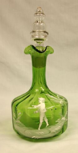 ANTIQUE MARY GREGORY GLASS DECANTER