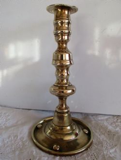 ANTIQUE ENGLISH VICTORIAN BRASS ARTS AND CRAFTS CANDLESTICK