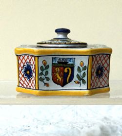 ANTIQUE DESVRES FRENCH FAIENCE ENCRIER INKWELL ANTIQUE DESVRES FRENCH FAIENCE ENCRIER INKWELL