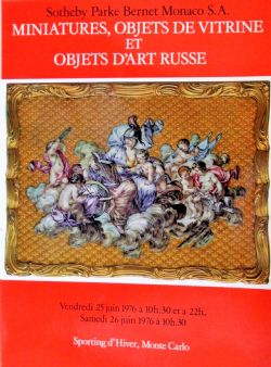 SOTHEBY'S OBJETS D'ART RUSSE MONACO 25 26 06 1976