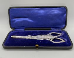 EDWARDIAN PAIR SILVER GRAPE SCISSORS SHEFFIELD 1907
