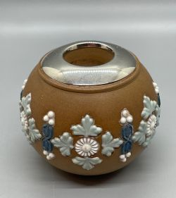 VICTORIAN SILVER ROYAL DOULTON MATCH STRIKER BIRMINGHAM 1898